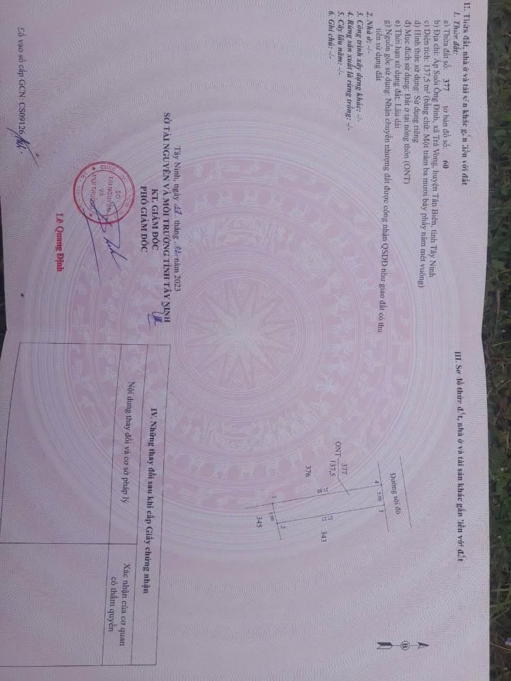 Bán lô đất 5x27m full thổ cư ngay sau chợ Trà Vong, Tân Biên, chỉ cách Quốc lộ 22B một bước chân