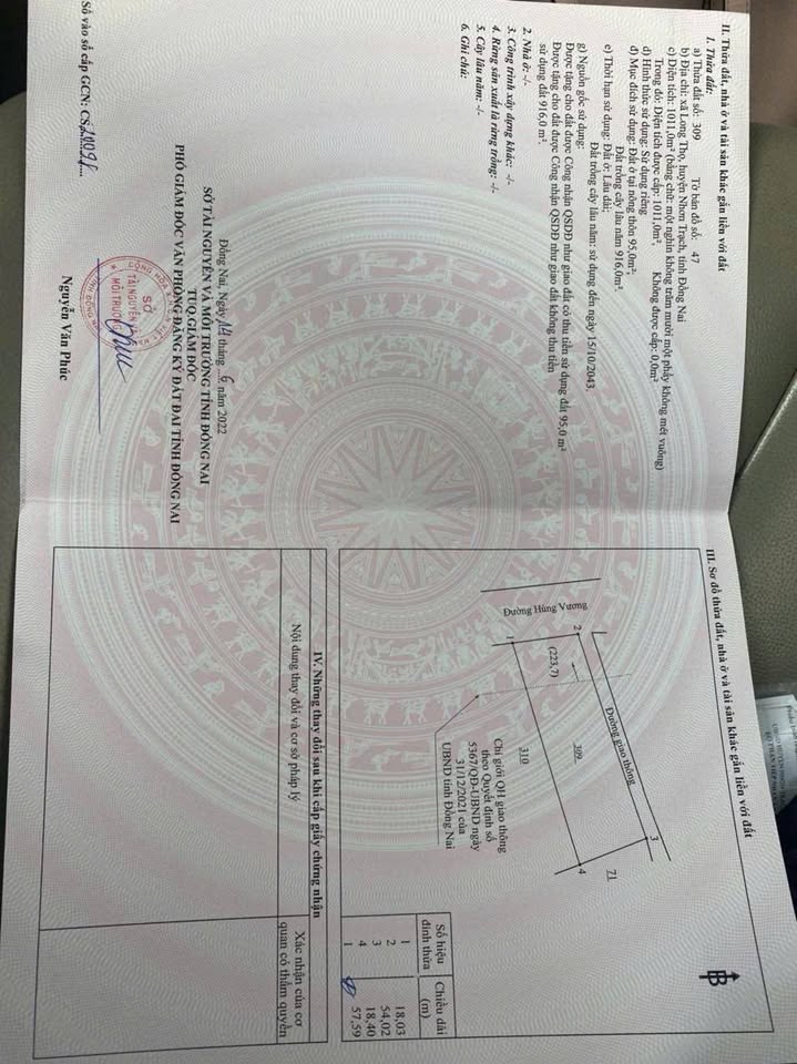 Đất vàng góc 2 mặt tiền Hùng Vương, Nhơn Trạch, Đồng Nai