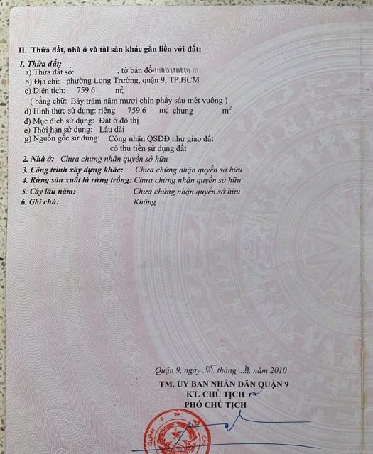 Bán lô đất góc 2 mặt tiền, diện tích 760m2, giá chỉ 38 triệu/m2 tại phường Long Trường, Quận 9