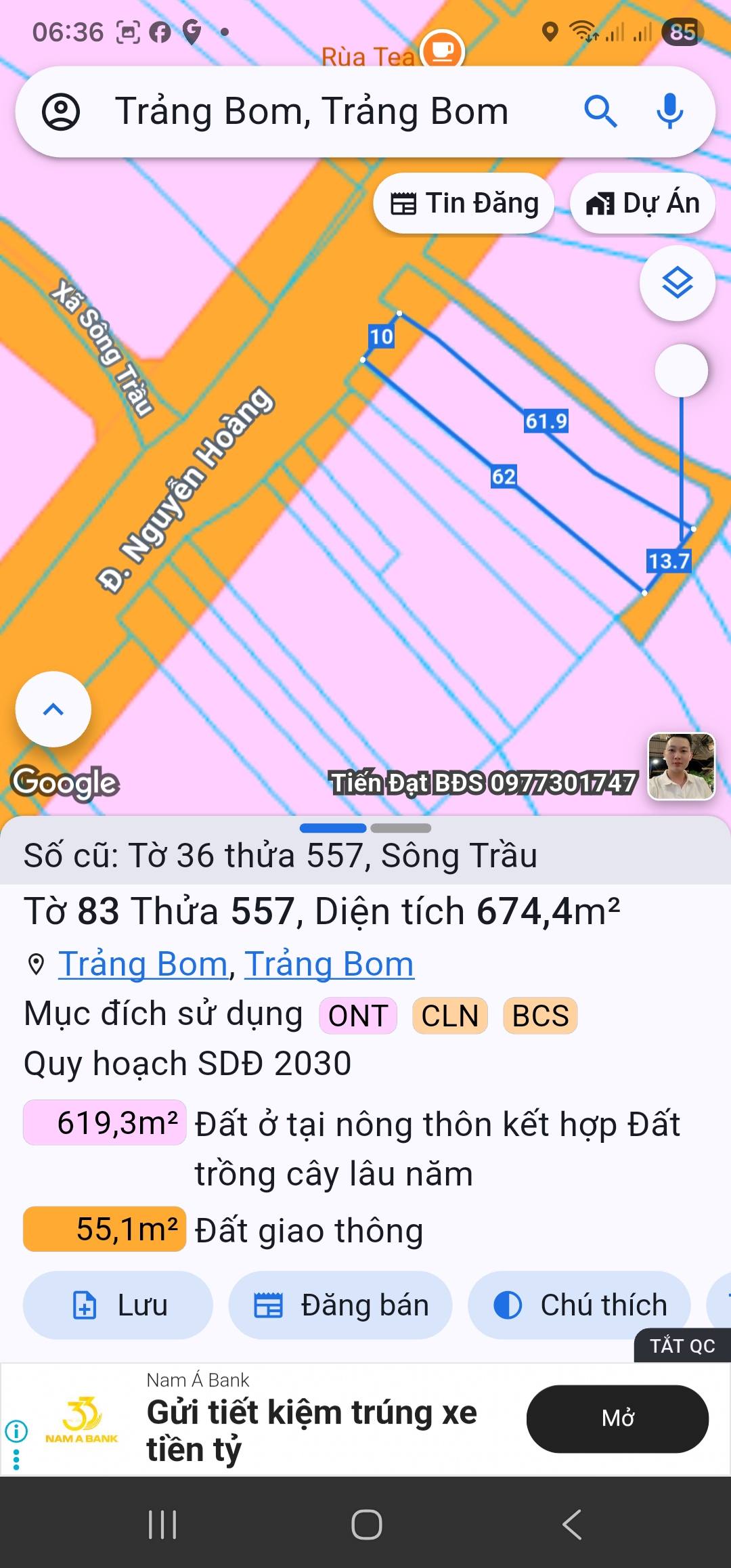 Bán đất 2 mặt tiền 670m² - Kinh doanh đỉnh, dòng tiền 15 củ/tháng