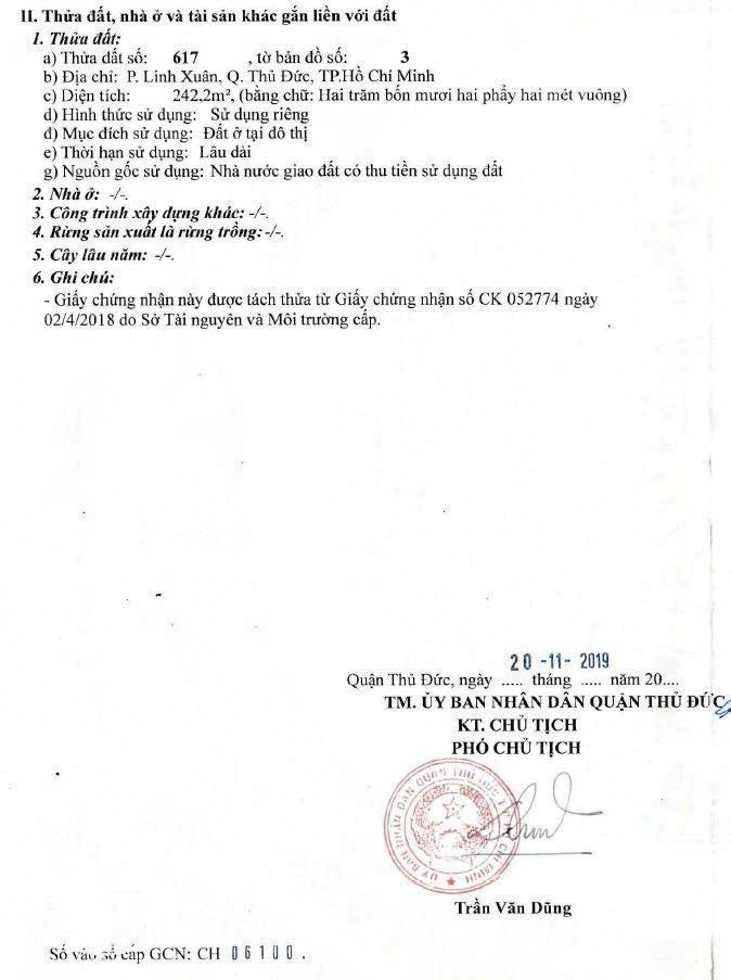 Cơ hội đổi đời đã gõ cửa! Bán gấp lô đất siêu đẹp 242m2 tại phường Linh Xuân, thành phố Thủ Đức
