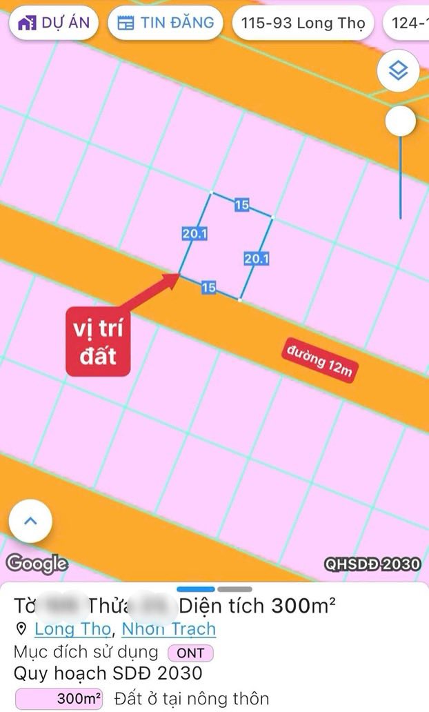 Bán lô đất nền sổ hồng riêng tại dự án HUD Nhơn Trạch, 300m2, phù hợp xây biệt thự sân vườn, nghỉ dưỡng