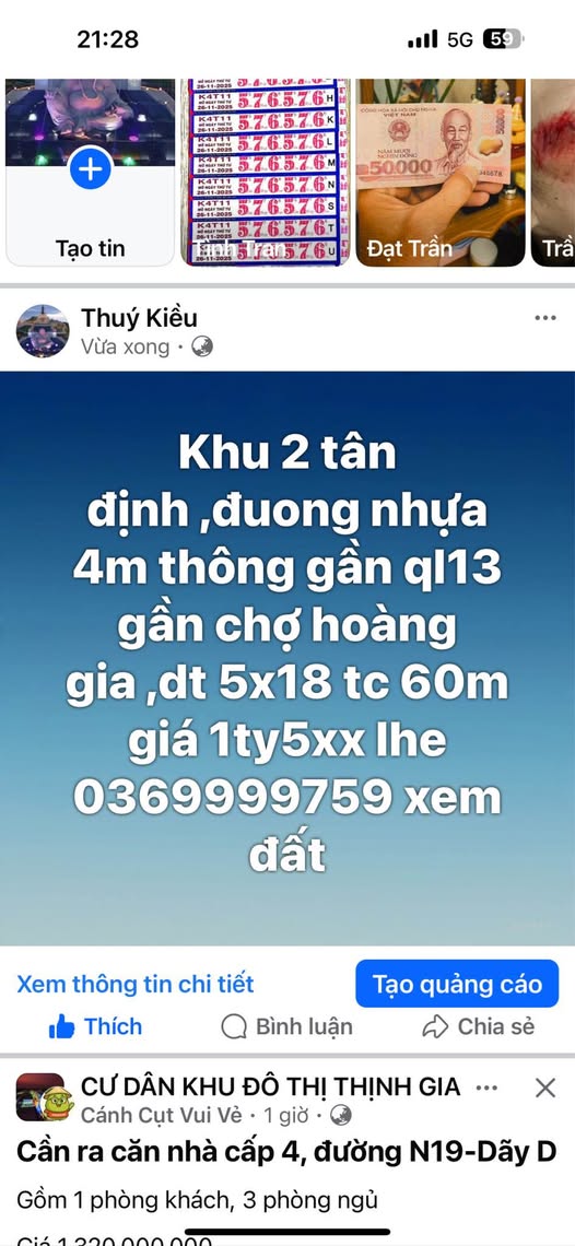 Bán đất Tân Định, Bến Cát, 5m x 18m, sổ hồng riêng, giá hấp dẫn