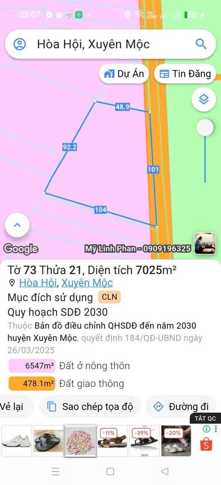 Cần bán lô đất vườn tiêu siêu rộng 7000m2 tại xã Hòa Hội, tỉnh Bà Rịa - Vũng Tàu