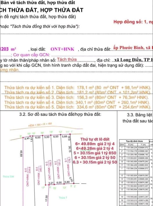 Bán đất Phước Bình, Long Hải, hẻm xe hơi, sổ đỏ sẵn, giá hấp dẫn
