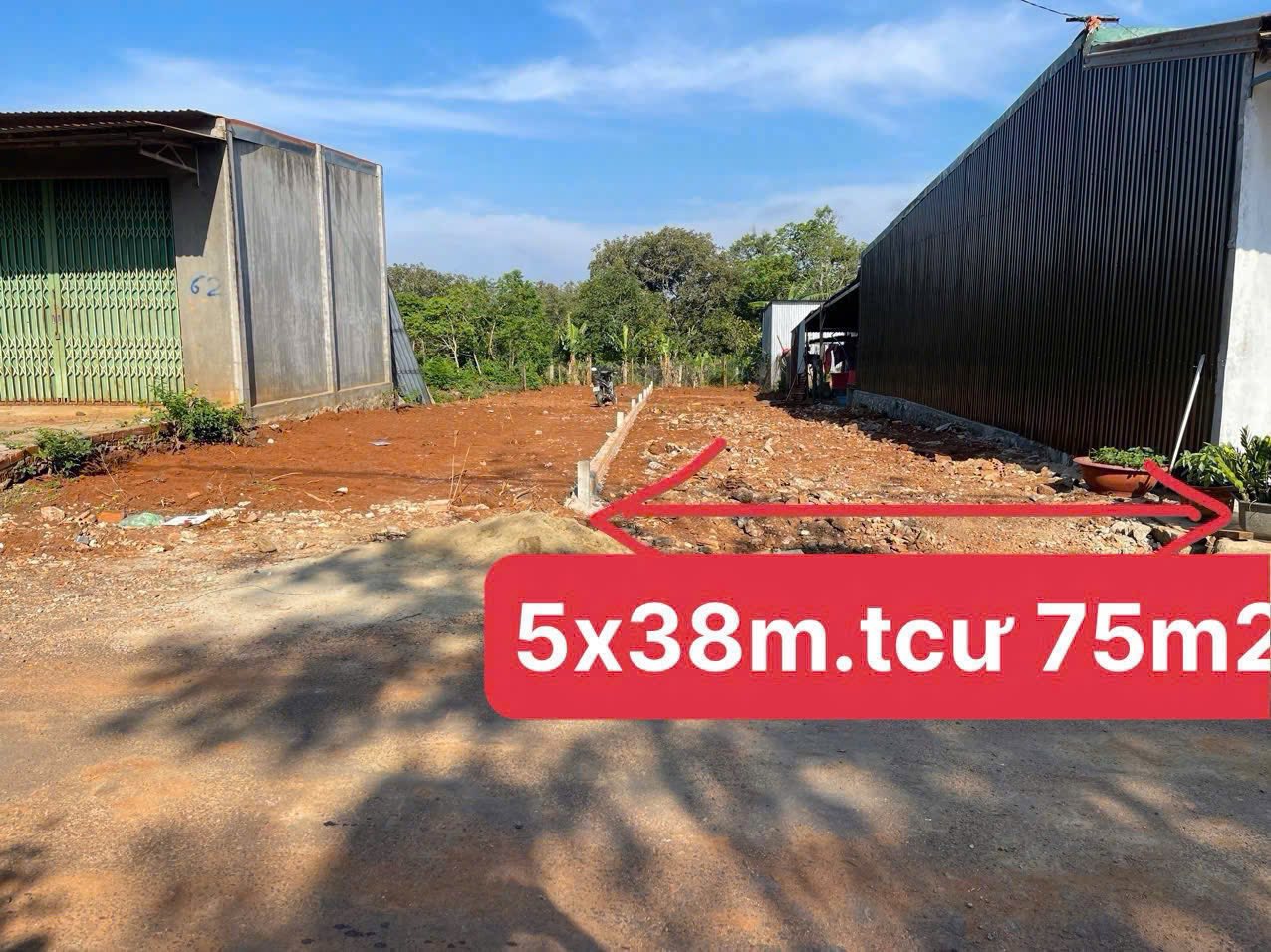 Bán đất đẹp 5m x 38m, 60m2 thổ cư, hướng Đông, gần trung tâm Buôn Ma Thuột 1,58 tỷ