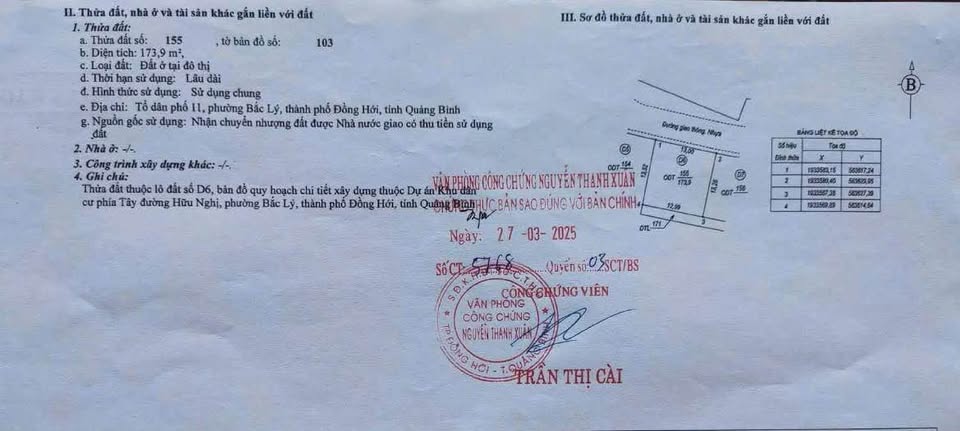 Bán đất 174m2 hướng Đông Bắc tại D6 Tây Hữu Nghị, Đồng Hới