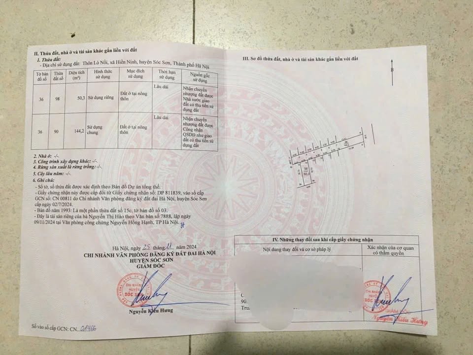 Bán đất thổ cư 50.3m² tại Lò Nồi, Hiền Ninh, Sóc Sơn, Hà Nội