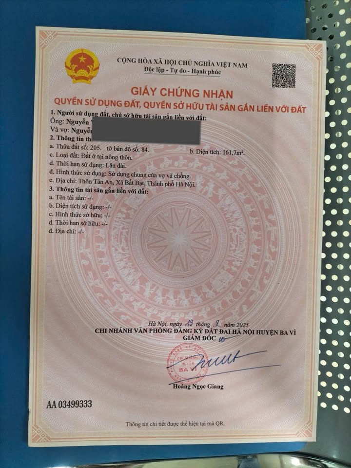 Cơ hội sở hữu ngay lô đất 162m2 full thổ cư tại Suối Hai, Ba Vì, Hà Nội