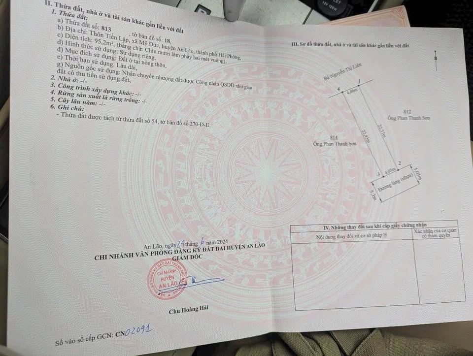 Đất vàng An Khánh, Hải Phòng 95m2, giá 1 tỷ, sổ đỏ sẵn sàng