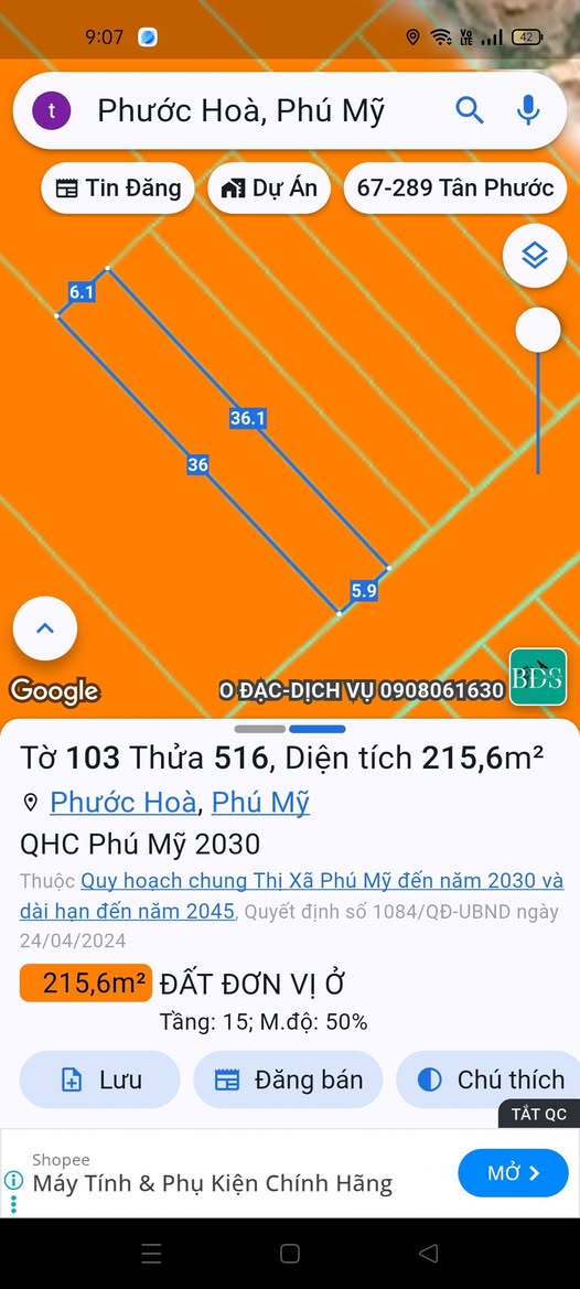 Cơ hội sở hữu ngay lô đất vàng tại Lam Sơn, Phước Hòa, Bà Rịa - Vũng Tàu với diện tích 210m2