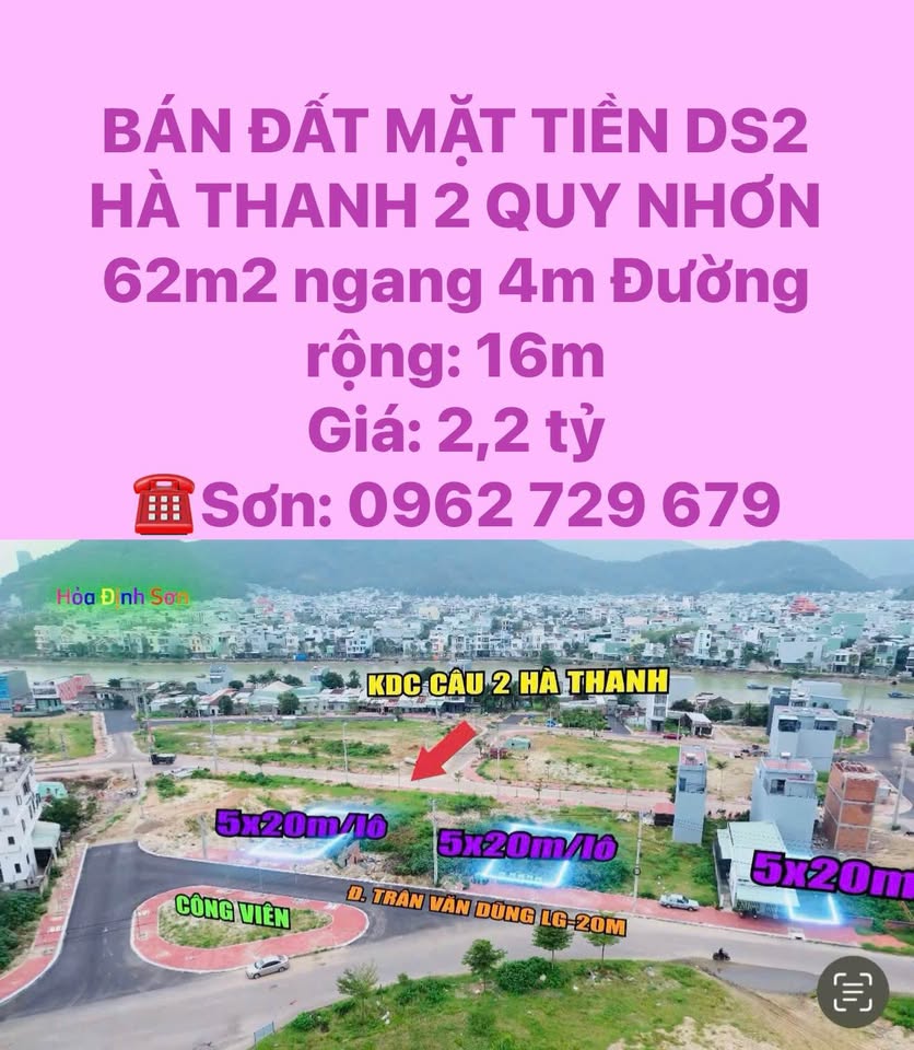 Đất mặt tiền DS2 Quy Nhơn, ngang 4m, đường 16m, giá 2,2 tỷ, chốt nhanh kẻo lỡ