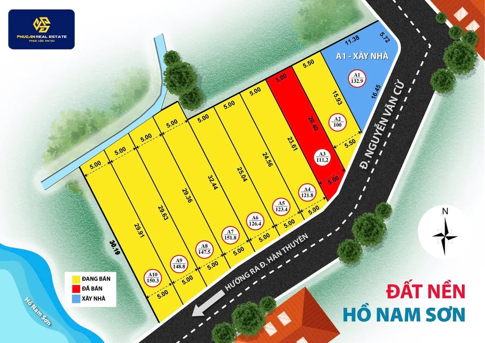 Đất nền view hồ Nam Sơn, Đà Lạt sổ riêng, 100-152m², giá từ 2,1 tỷ