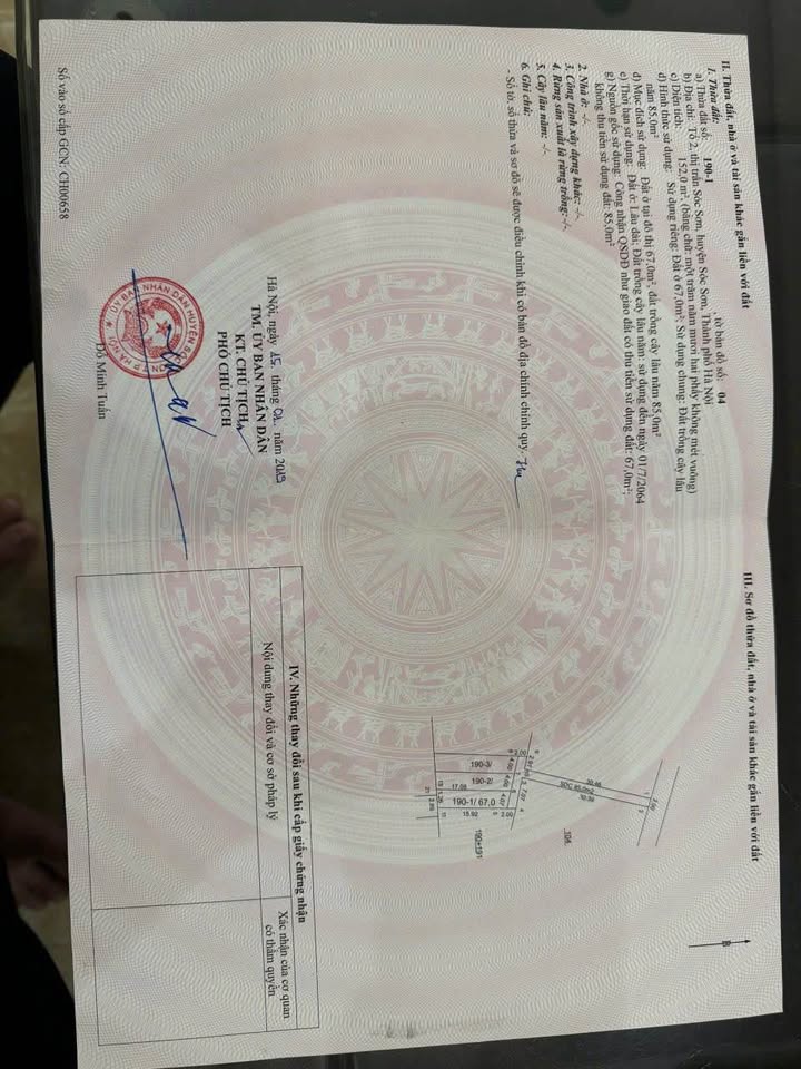 Bán đất trung tâm Sóc Sơn, Hà Nội, 67m², giá nhỉnh 2 tỷ