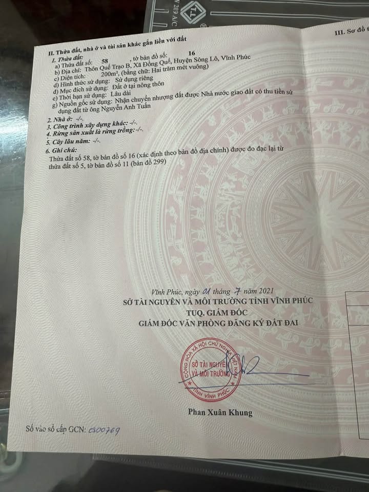 Đất Vĩnh Phúc 200m2 full thổ cư, mặt tiền 10m, giá hời cho nhà đầu tư