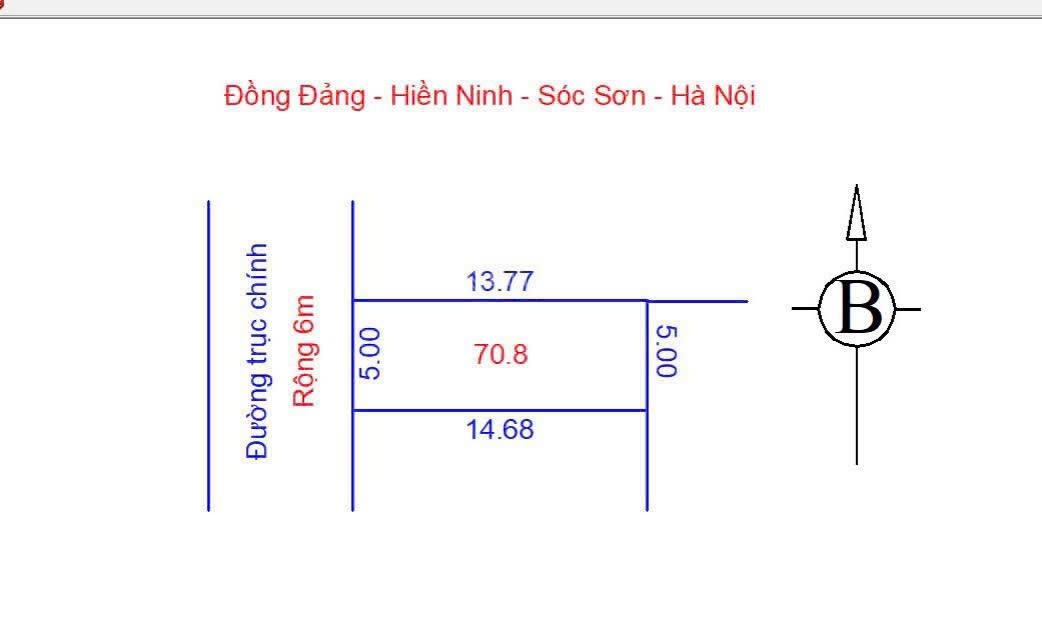 Bán nhanh trong tuần lô đất đẹp 70.8m2 Đồng Đảng, Hiền Ninh, Sóc Sơn