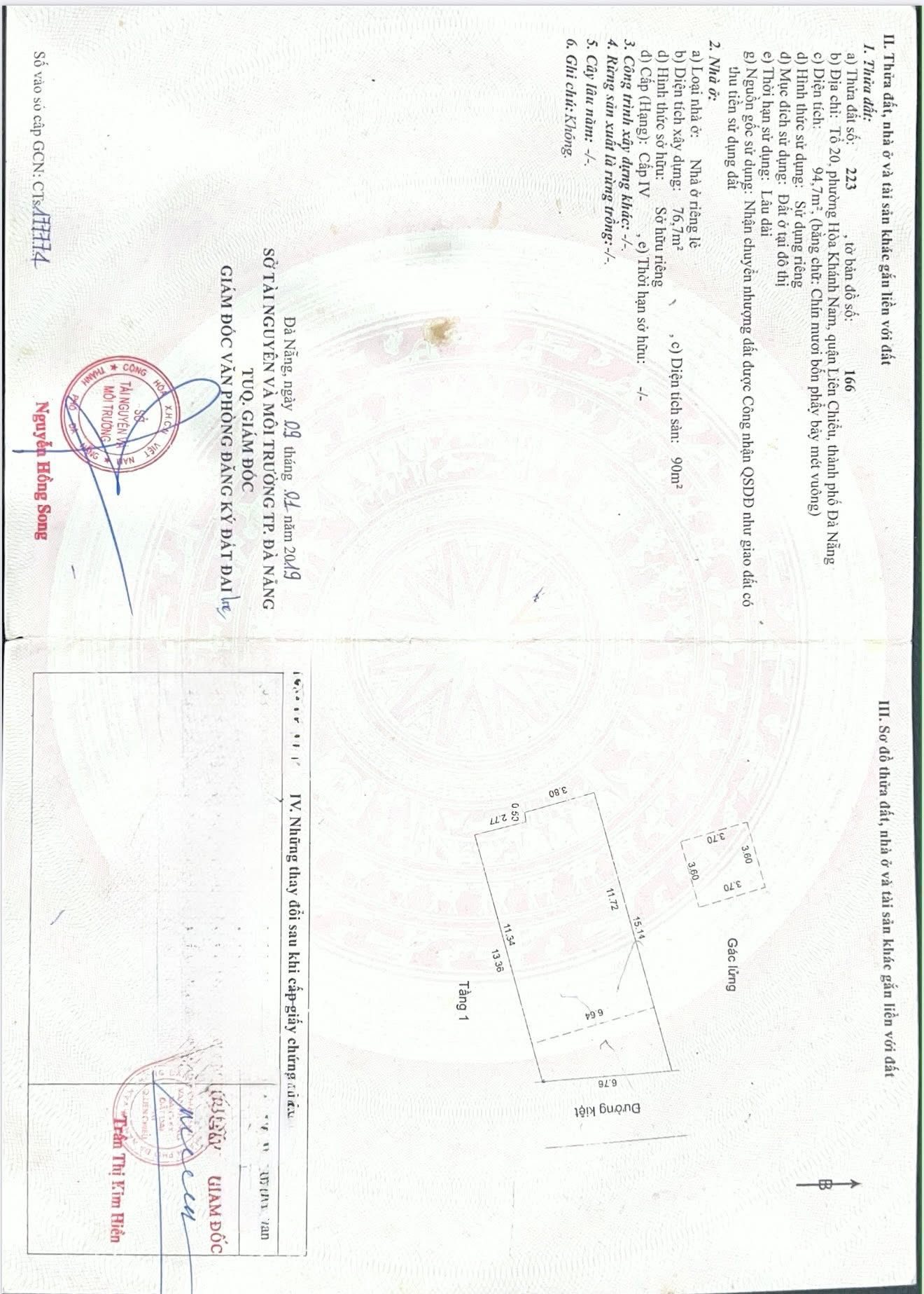 Đất kiệt ô tô 5m, 94.7m2, 6.64m ngang, hướng Đông Bắc, giá 4 tỷ