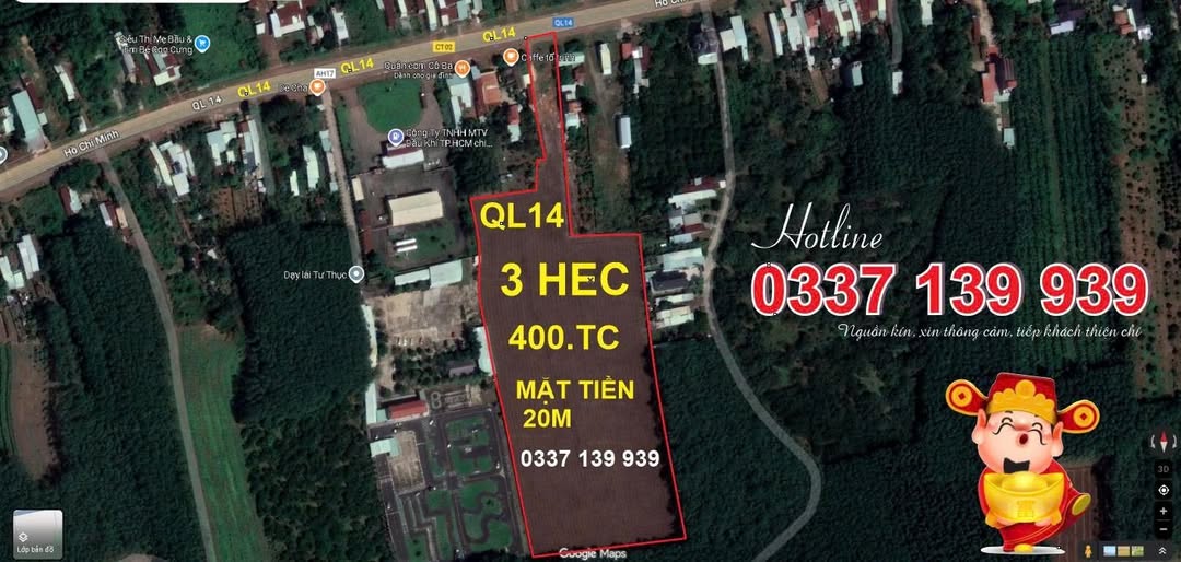 Đất vàng Quốc Lộ 14 30,968m2 sẵn 400m thổ cư, cơ hội đầu tư sinh lời khủng