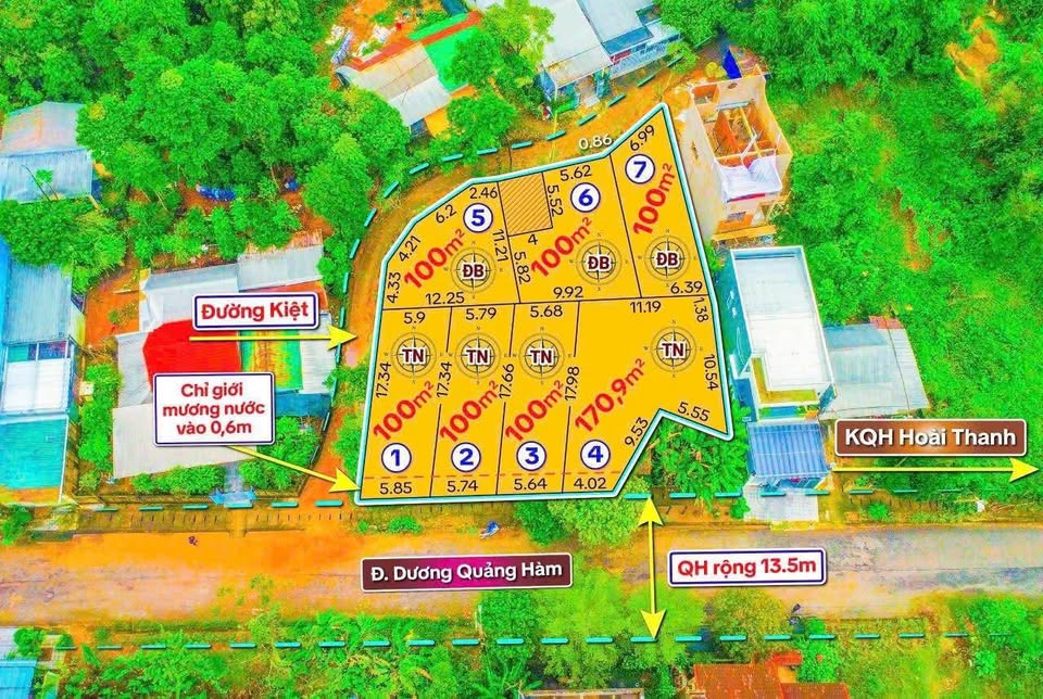 Đất mặt tiền đường Dương Quảng Hàm, Thủy Xuân, Huế, giá từ 1,7 tỷ