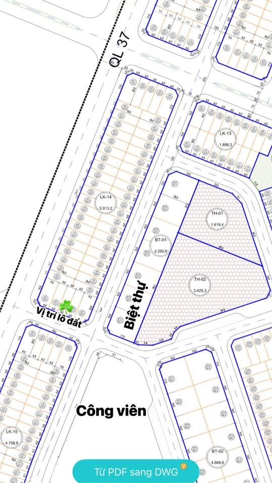 Lô đất hướng Nam cực đẹp tại LK14, Khu đô thị Tây Bình Mỹ, Hà Nam, đang chờ chủ mới