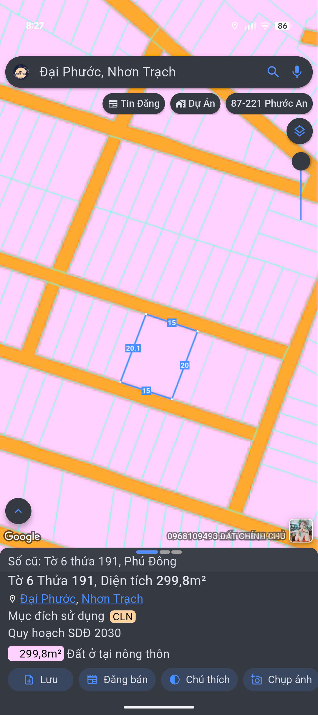 Đất 2 mặt tiền đường ô tô, khu dân cư Phú Đông giá sập sàn