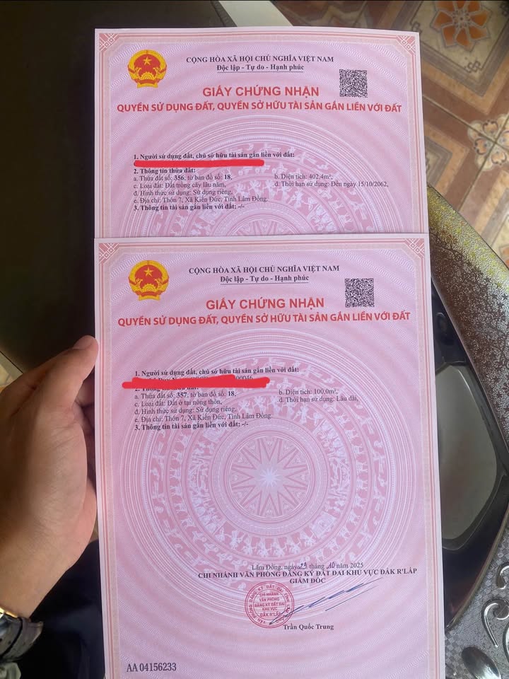 Đất nền Kiến Đức 8x60m, 100m2 thổ cư, giá 450 triệu