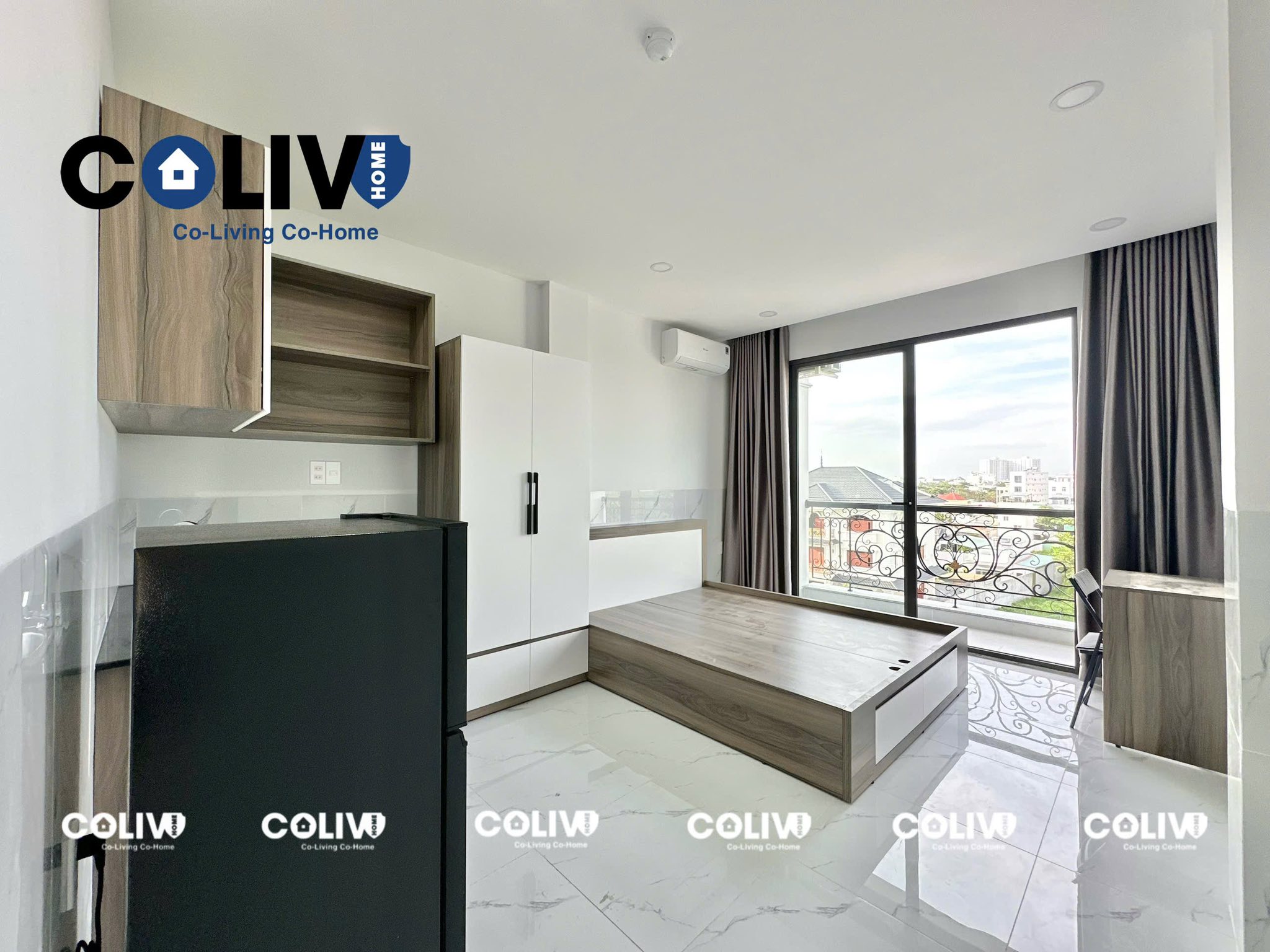 Cho thuê phòng studio ban công đầy đủ nội thất, gần đại học Văn Lang - giá ưu đãi