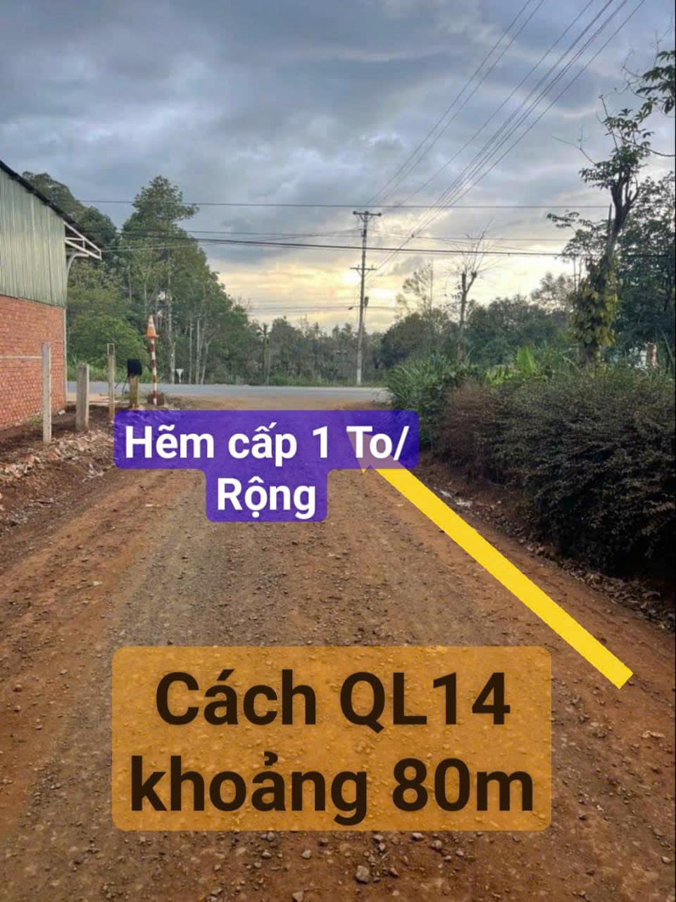 Bán đất vuông vắn 15x21m, 180m² thổ cư, gần Quốc Lộ 14, Đắk Lắk