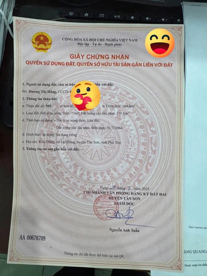 Chào mừng quý nhà đầu tư và dân cư sành điệu đến với cơ hội sở hữu lô đất vàng tại Tân Sơn, Phú Thọ