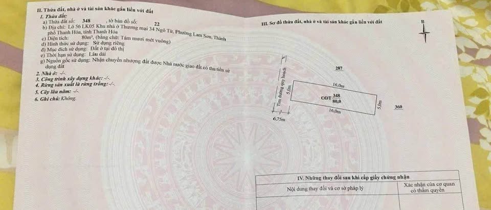 Đất vàng Tây Bắc, Lam Sơn, Thanh Hóa, đường nhựa rộng 7.5m, vỉa hè 4m, ô tô tránh nhau