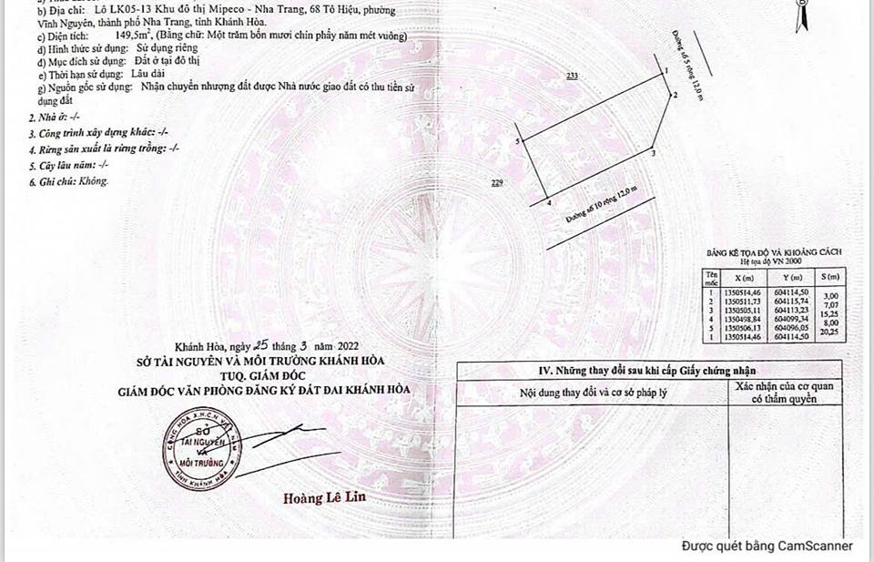 Đất nền hai mặt tiền MIPECO Nha Trang 150m², gần biển, giá 11 tỷ