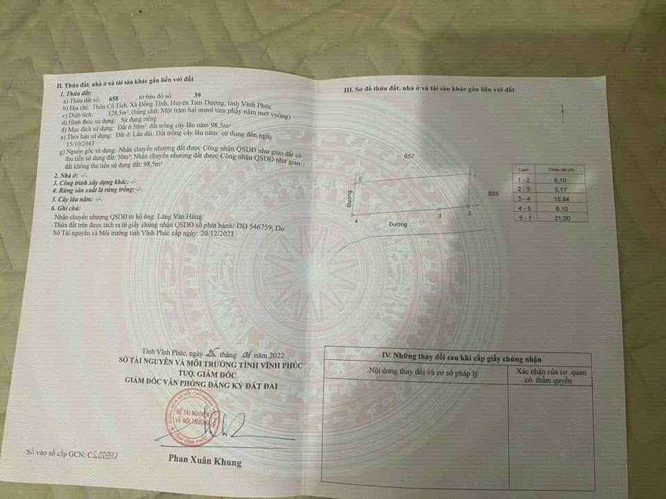 Đất góc 2 mặt tiền Đồng Tĩnh, Tam Dương, giá hời