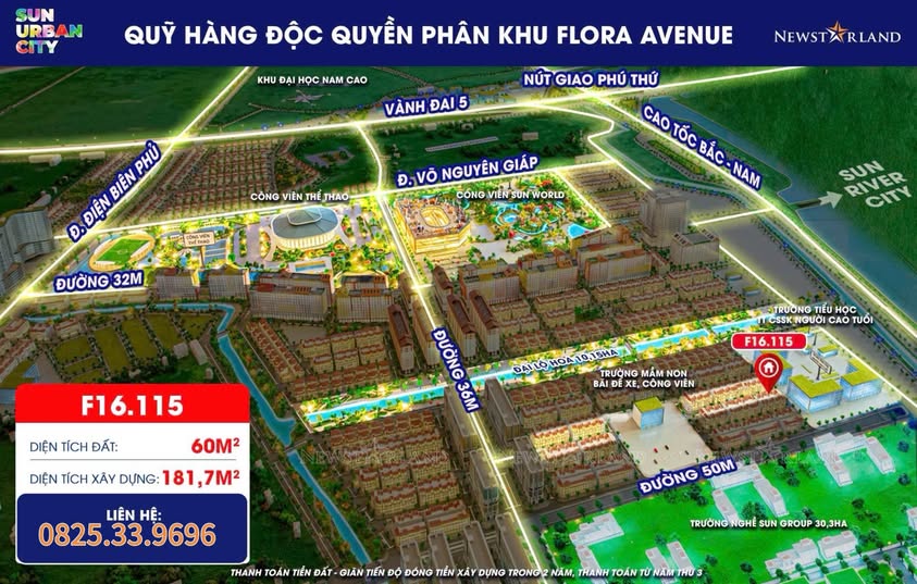 Liền kề áp góc vị trí đẹp nhất Flora Avenue kinh doanh đỉnh, an cư sang