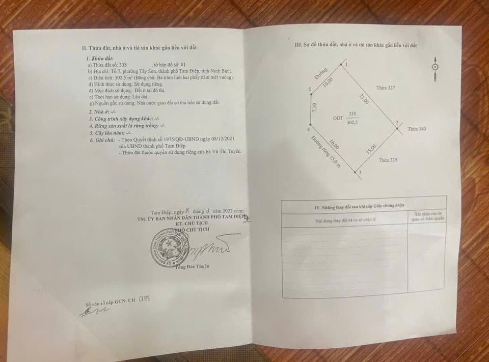 Đất đầu ve 2 mặt tiền khu biệt thự Tây Sơn, Tam Điệp, Ninh Bình - Diện tích 302m2