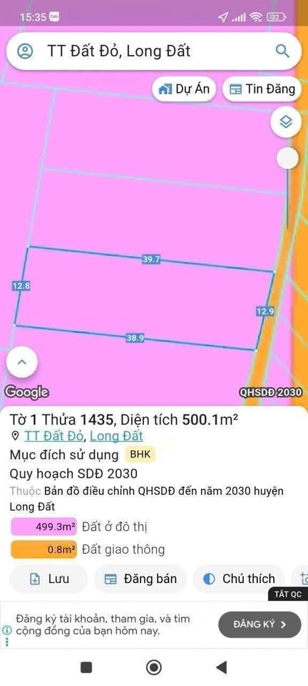 Đất nền trung tâm Thị trấn Đất Đỏ, Bà Rịa, Vũng Tàu, sổ hồng sẵn, giá tốt