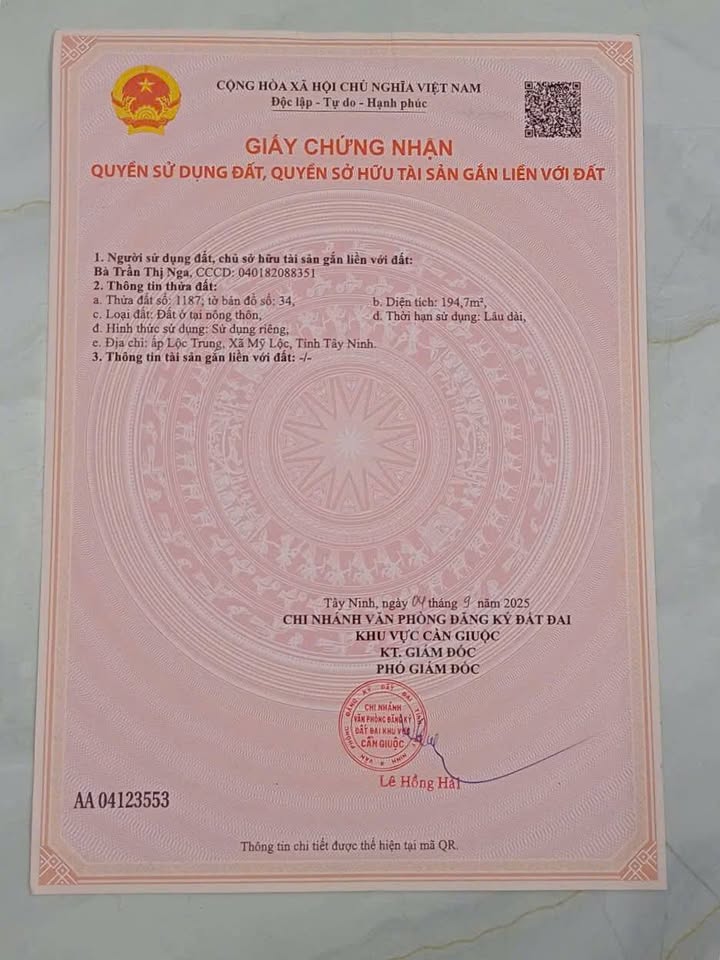 Bán đất vườn 194.7m2 thổ cư, mặt tiền 6m tại Cần Giuộc, Long An