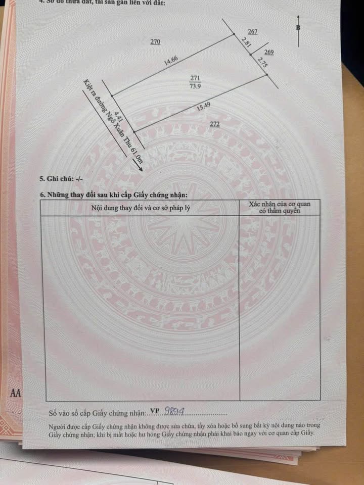 Bán đất kiệt Ngô Xuân Thu, Đà Nẵng 74m2 hướng Tây Nam