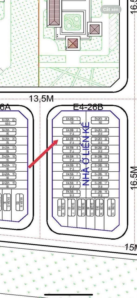 Bán đất Yên Lạc, Vĩnh Phúc, 91.8m2, gần vườn hoa, sẵn sổ hồng