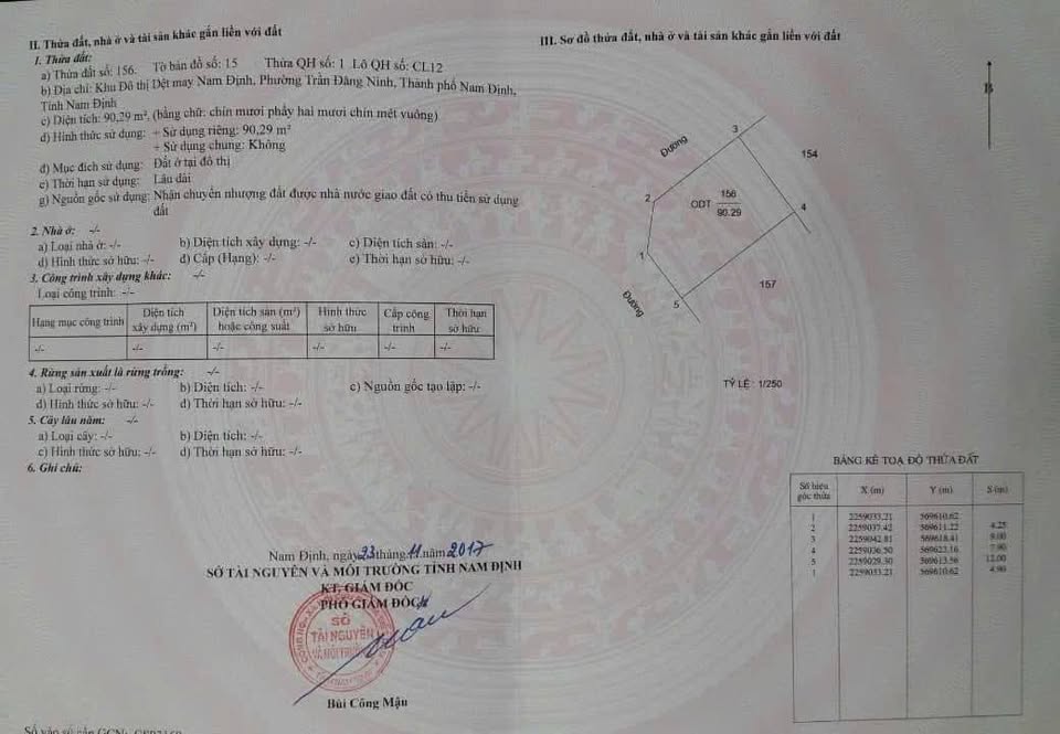 Bán lô góc khu đô thị Dệt May, Nam Định, diện tích 90m2,