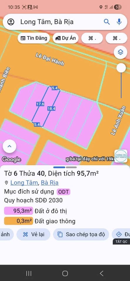 Đất vàng mặt tiền Lê Đại Hành, Bà Rịa, cơ hội đầu tư sinh lời vượt trội