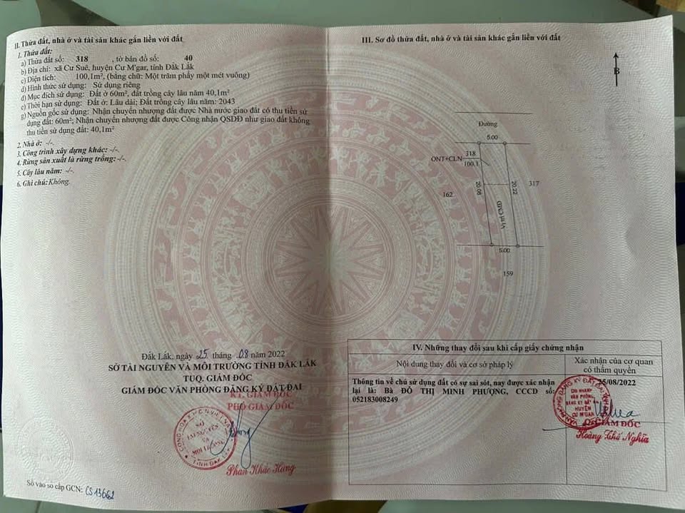 Đất vuông vức, đường 8m, giá chỉ 990 triệu tại Cư Suê, Đắk Lắk