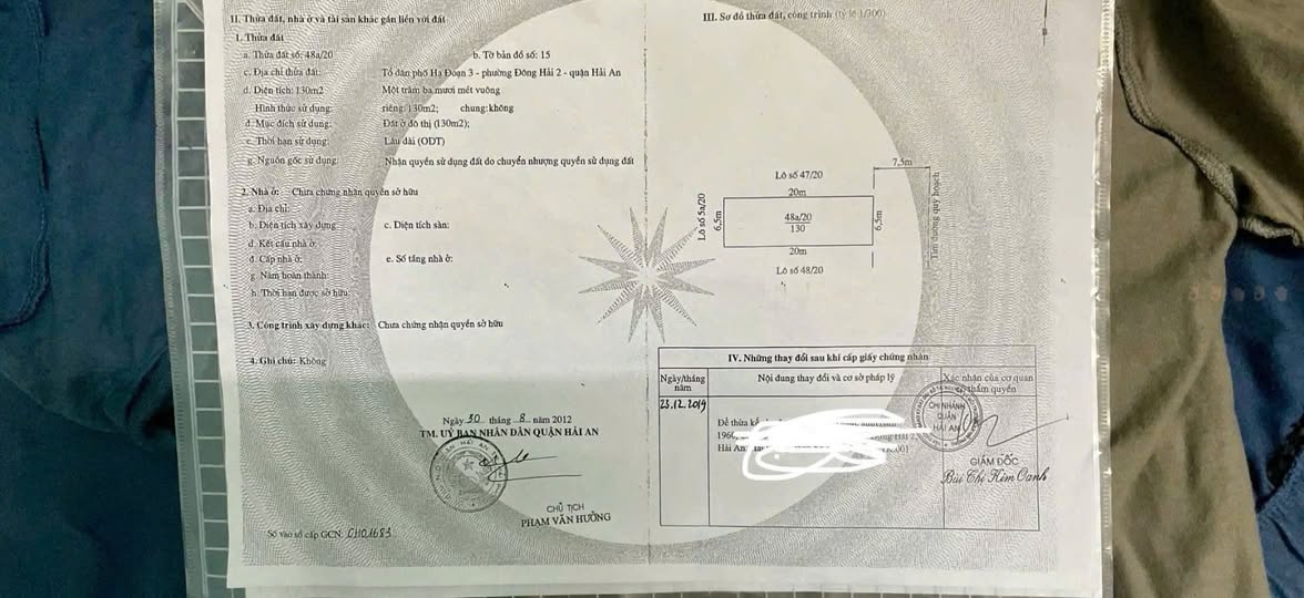 Bán gấp lô đất tái định cư Hạ Đoạn 3, Hải Phòng 130m2, mặt tiền 6,5m