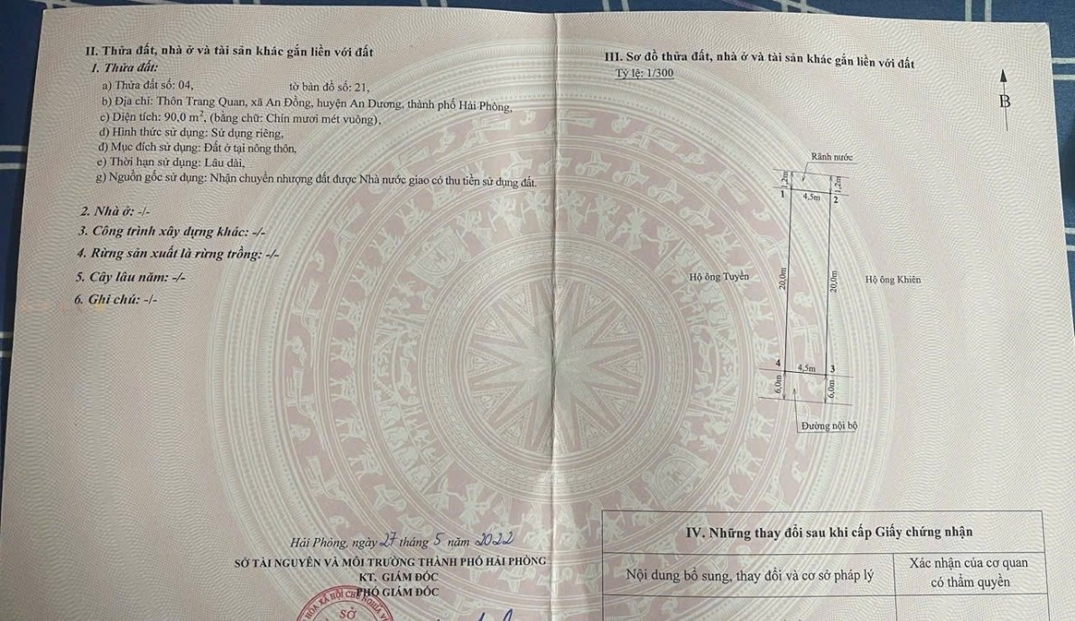 Bán nhà siêu phẩm tại Trang Quan, gần cầu An Dương 1, diện tích 90m2