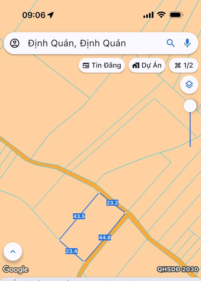 Bán đất vàng 1030m2, hai mặt tiền đường, giá chỉ 839 triệu