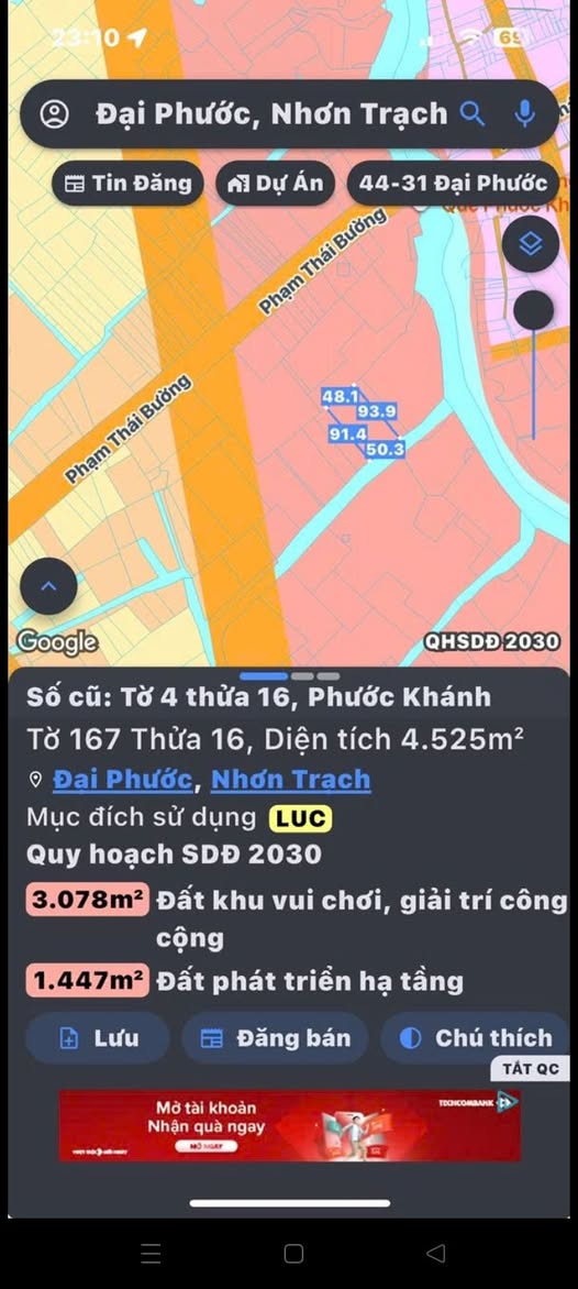 Đất Nhơn Trạch 4500m2 rộng rãi, thoáng đãng, giá hời chờ bạn