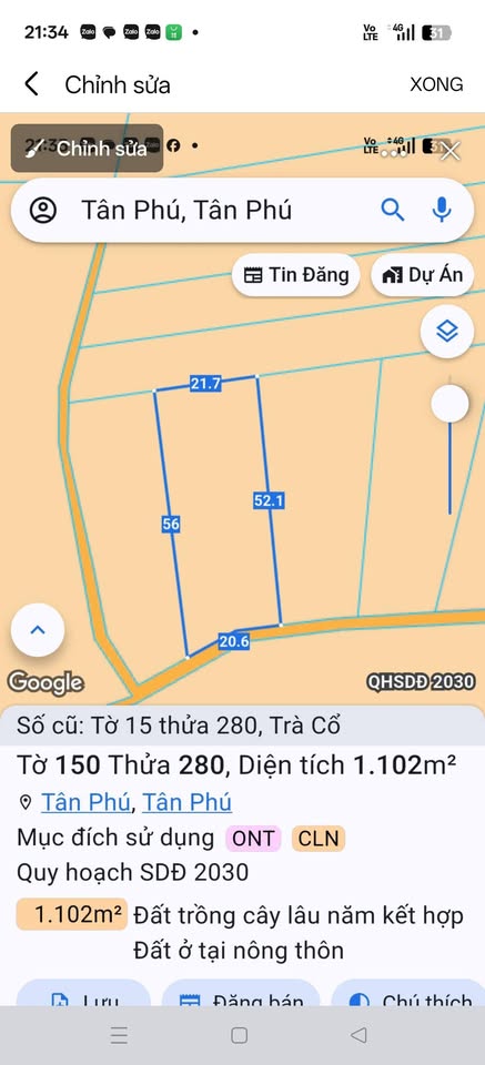 Đất Trà Cổ, Đồng Nai vườn sầu riêng, mít trĩu quả, giá hời