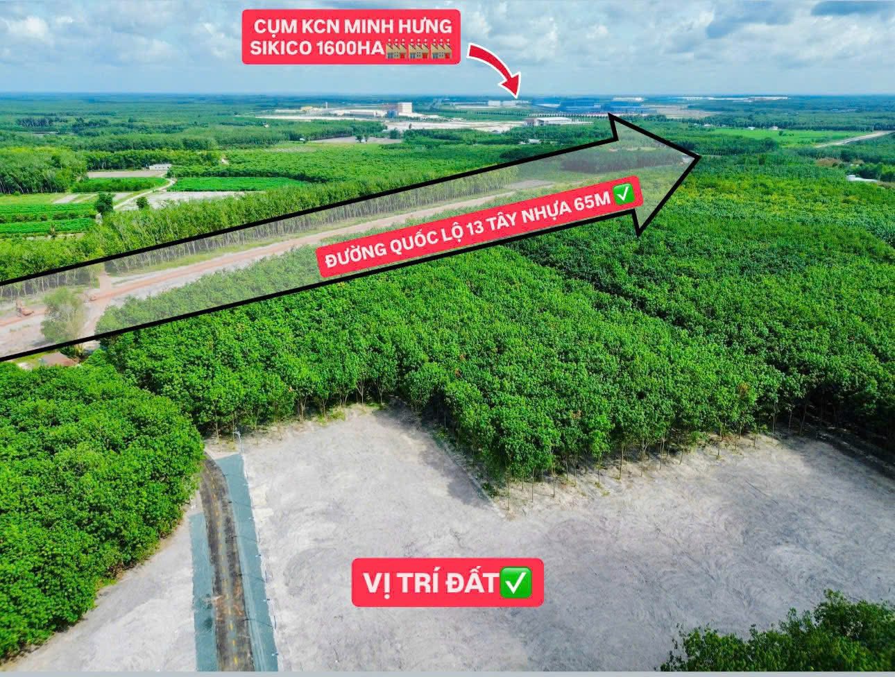 Bán đất nền tại Đường Số 5, phường Minh Hưng, Chơn Thành, gần 2 khu công nghiệp lớn, giá chỉ 560 triệu