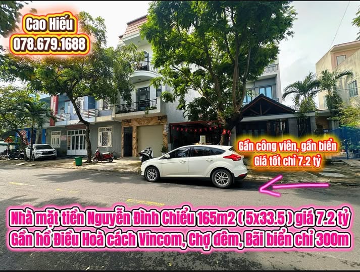 Mặt tiền Nguyễn Đình Chiểu 165m2, 2 phòng ngủ, gần biển, giá chỉ 7,2 tỷ
