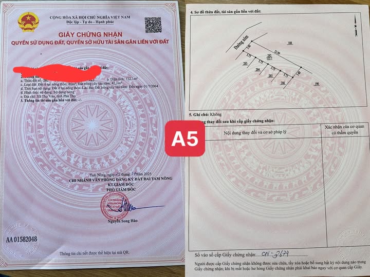 Đất thổ cư Tam Nông siêu hot, gần quốc lộ 32, giá sập sàn