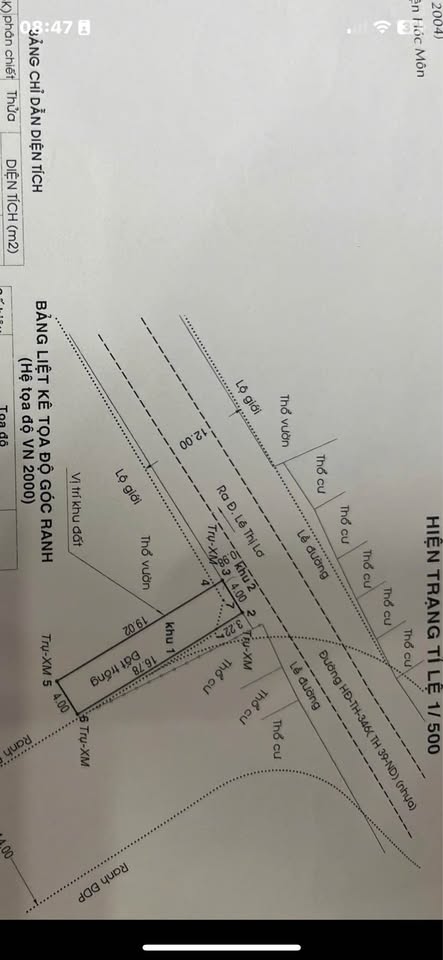 Bán đất Tân Hiệp, Hóc Môn, mặt tiền 8m, tương lai 2 mặt tiền 12-14m, giá 3.15 tỷ